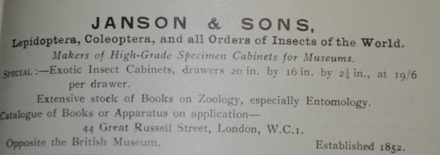 Janson and son insect advertising